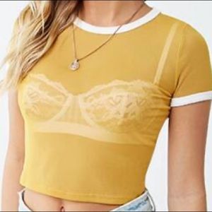 Mesh ringer crop top